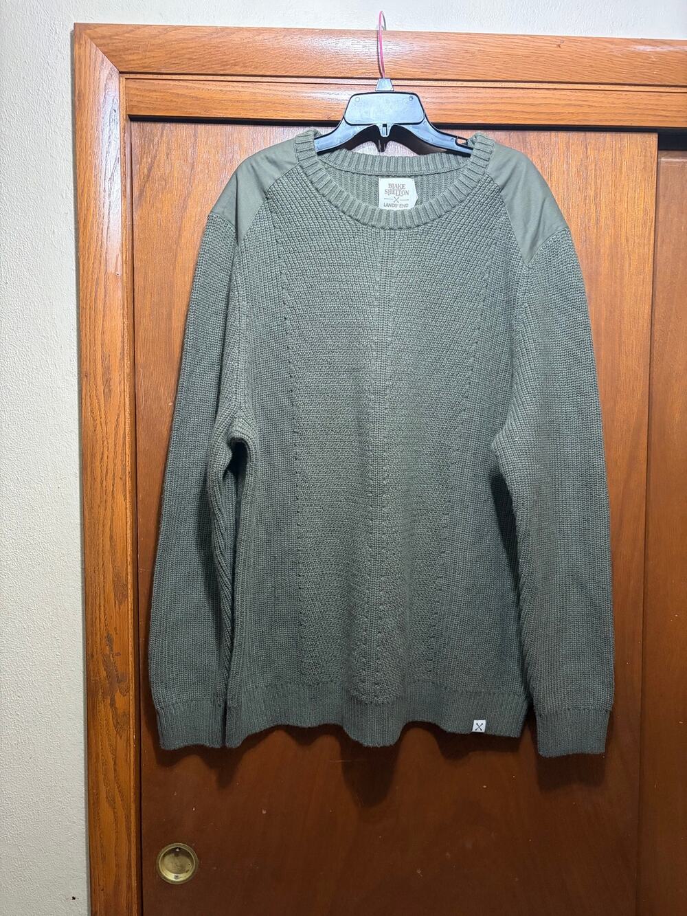 Lands' End Blake Shelton Men's Sweater XXL Forest Moss Cotton Blend Knit
